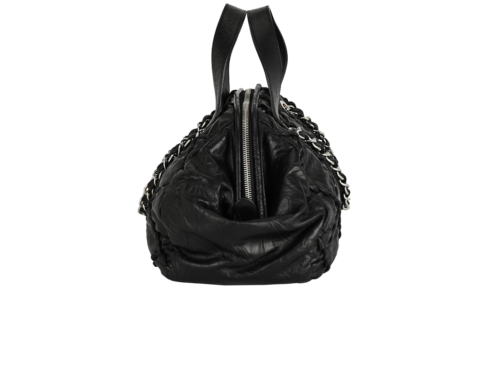 Ultra Stitch Bowling Bag, &pound;1,800, Handbags, Black, Leather, Bottom view